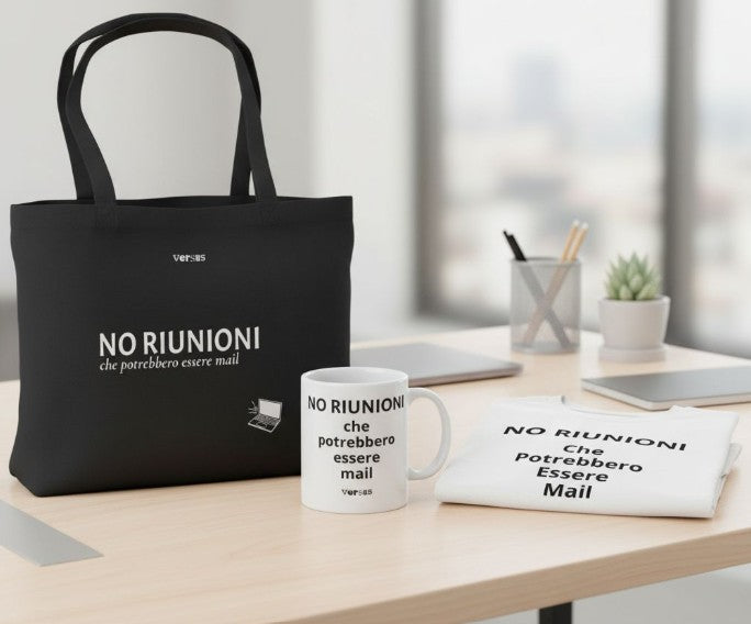 NO RIUNIONI Pack (Bag+Tshirt+Mug)